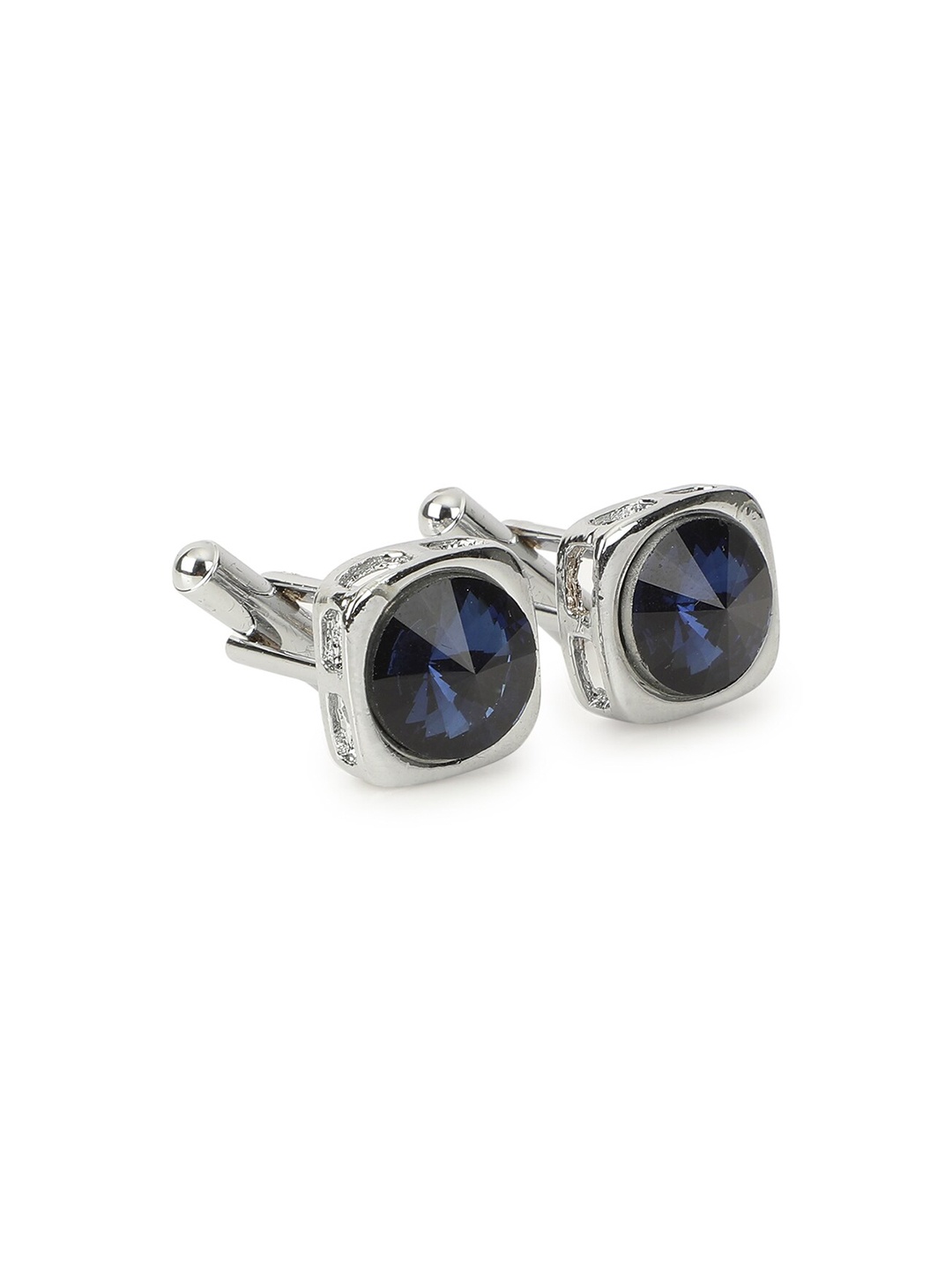 

Alvaro Castagnino Silver-Toned & Blue Cufflink