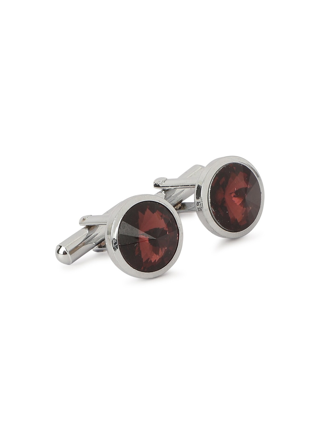 

Alvaro Castagnino Men Silver-Toned & Rhodium-Plated Round Cufflinks