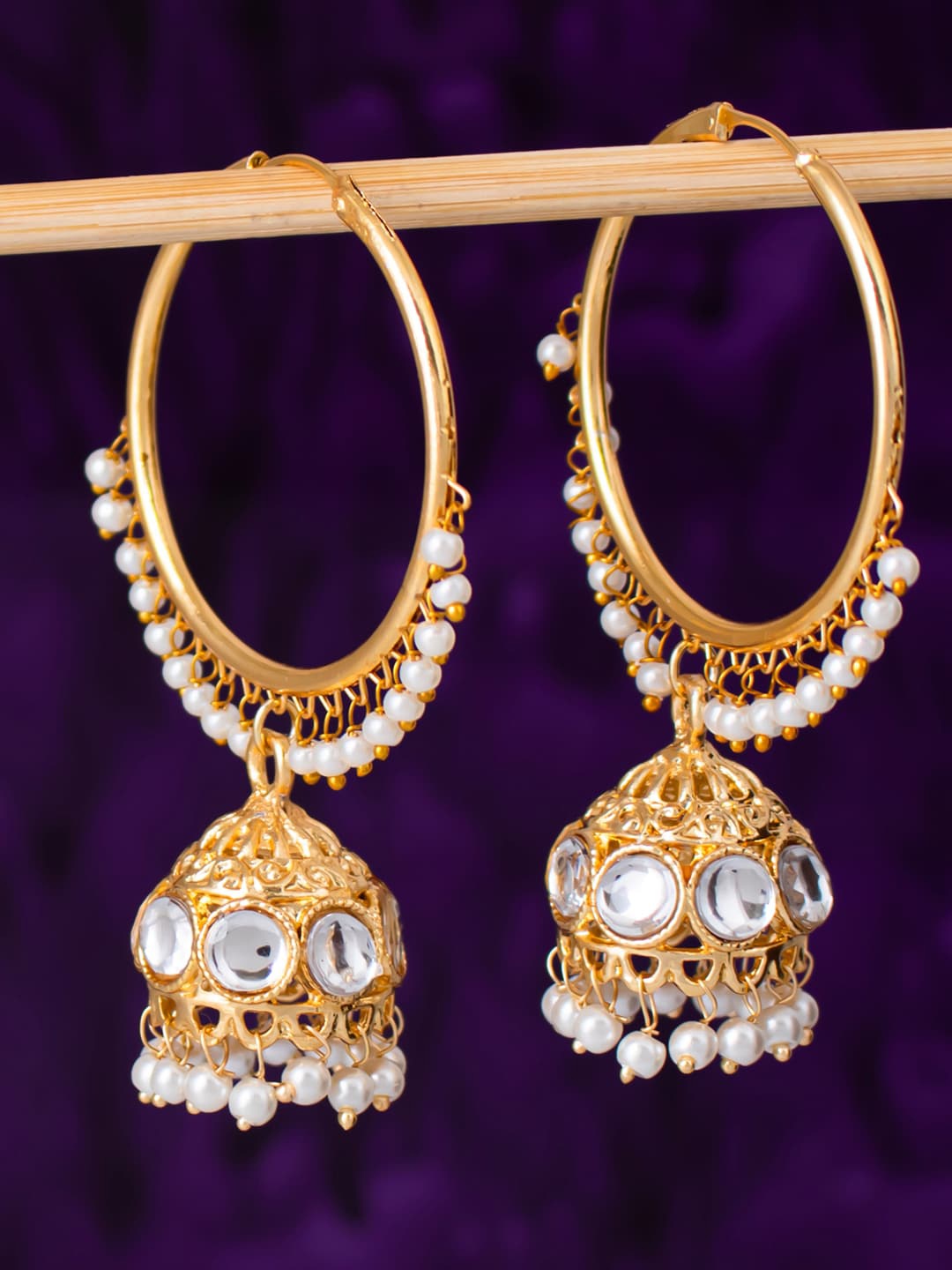 

Sukkhi Gold-Toned Contemporary Jhumkas Earrings