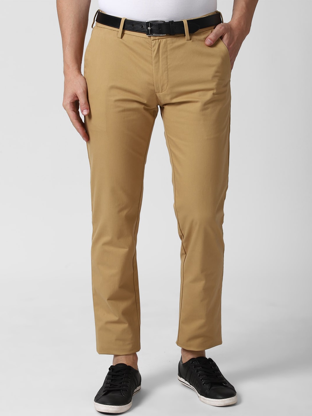 

Peter England Casuals Men Khaki Slim Fit Solid Mid Rise Chinos