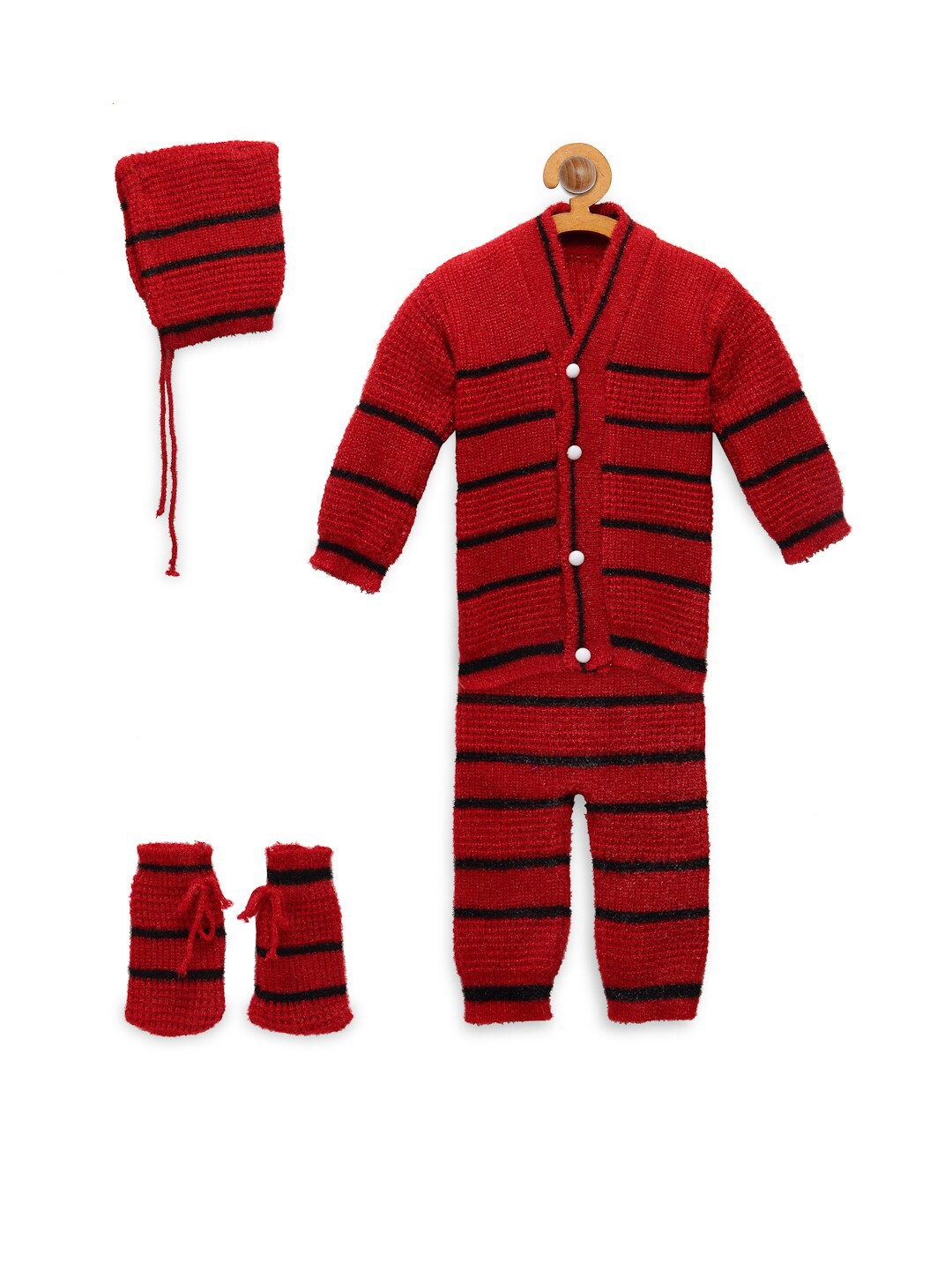 

CHUTPUT Kids Maroon & Black Striped Top with Trousers