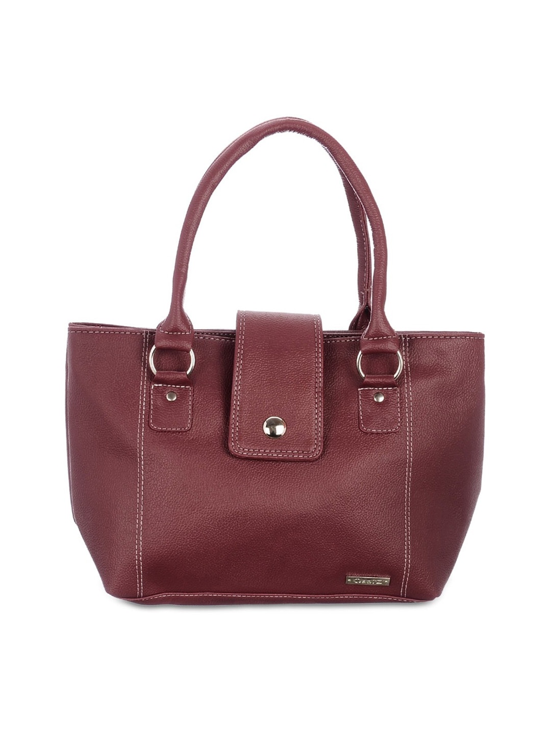 

OsaiZ Maroon Solid Shopper Handheld Bag
