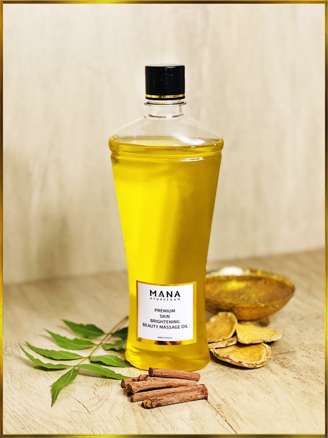 

MANA AYURVEDAM Premium Skin Brightening Beauty Massage Oil 500ml, Yellow
