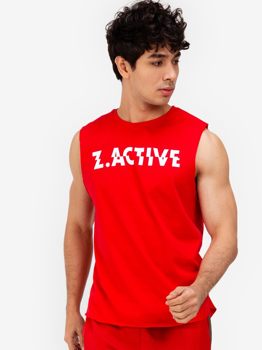 

ZALORA ACTIVE Men Red & White Typography Printed T-shirt