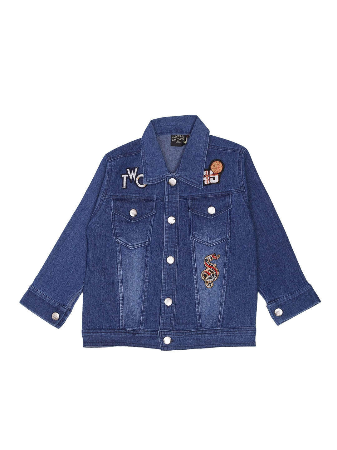 

CREMLIN CLOTHING Boys Blue Washed Denim Jacket