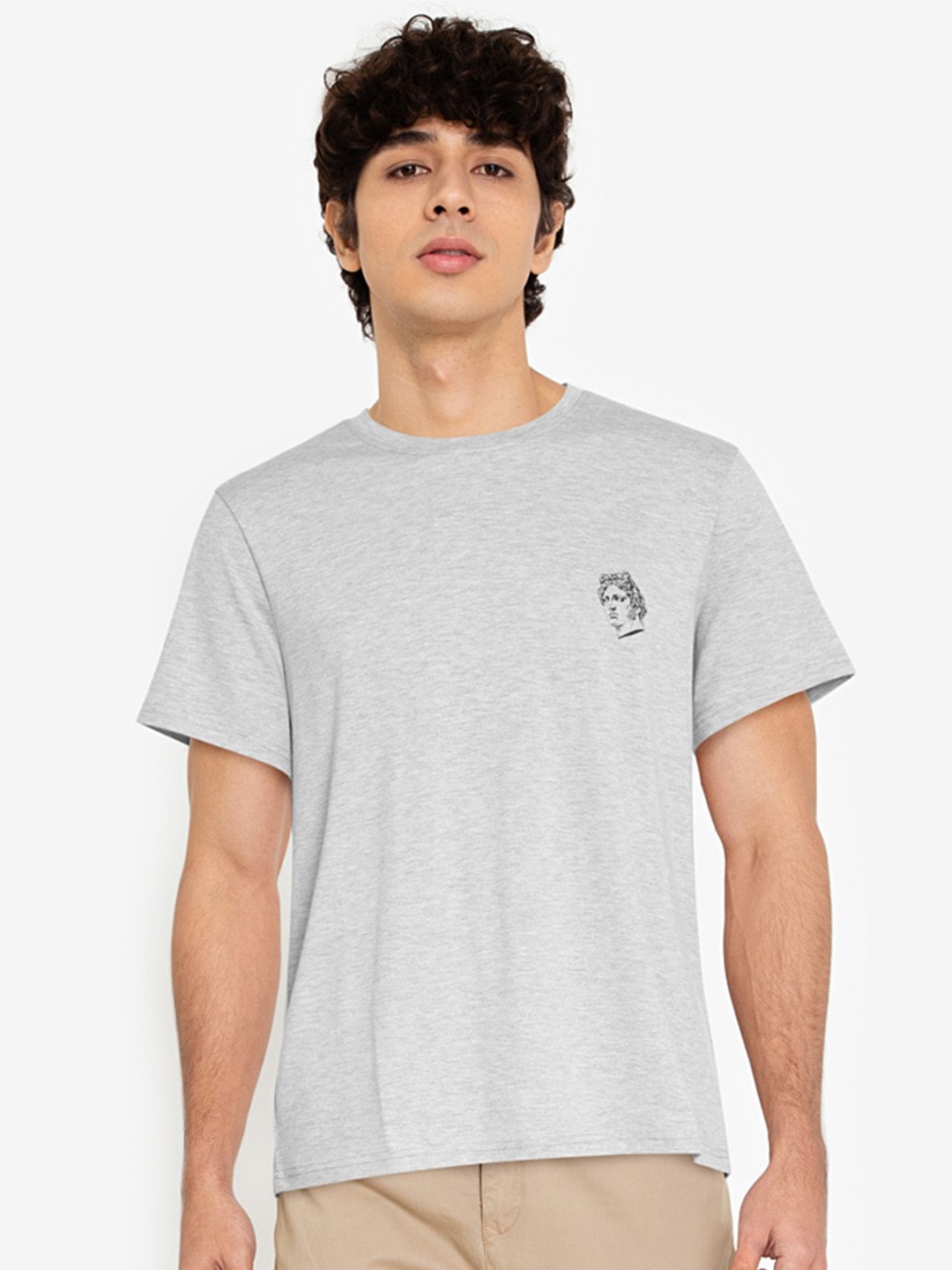 

ZALORA BASICS Men Grey T-shirt