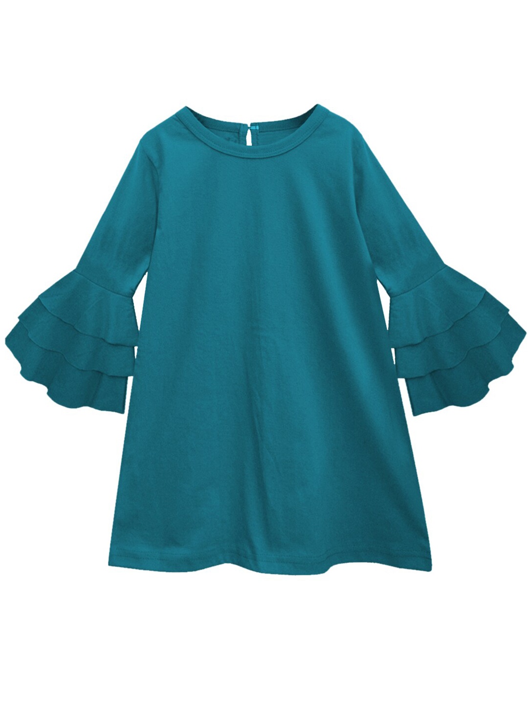 

A T U N Teal Blue Pure Cotton A-Line Dress