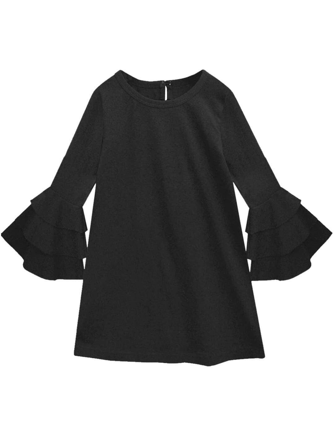 A T U N Black A-Line Dress