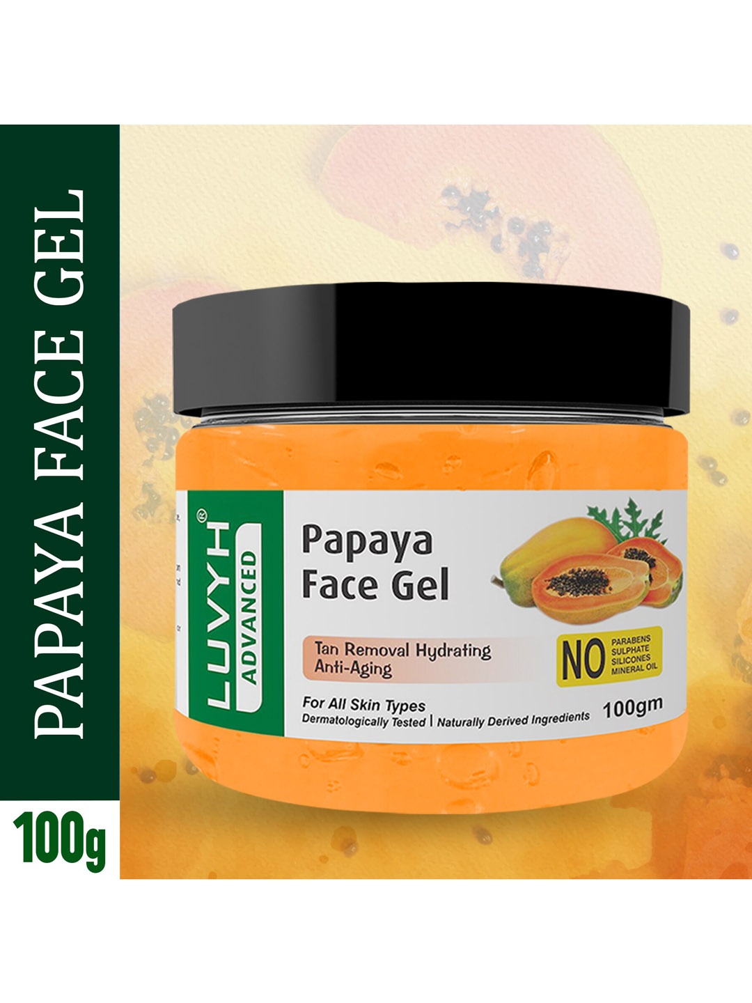 

LUVYH Tan Removal, Hydrating & Anti-Aging Papaya Face Gel- 100gm, Na