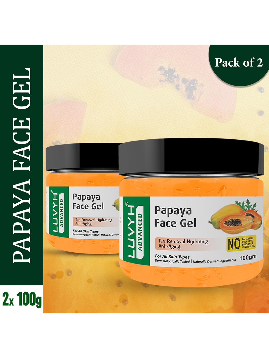 

LUVYH Set of 2 Papaya Face Gel 200g, Na