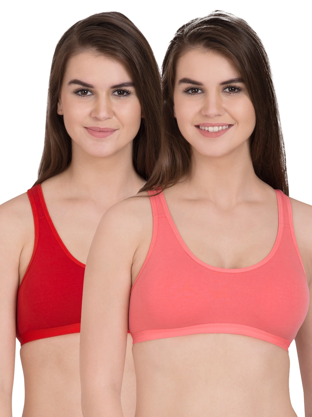 

Tweens Pack of 2 Sports Bras TW273, Red