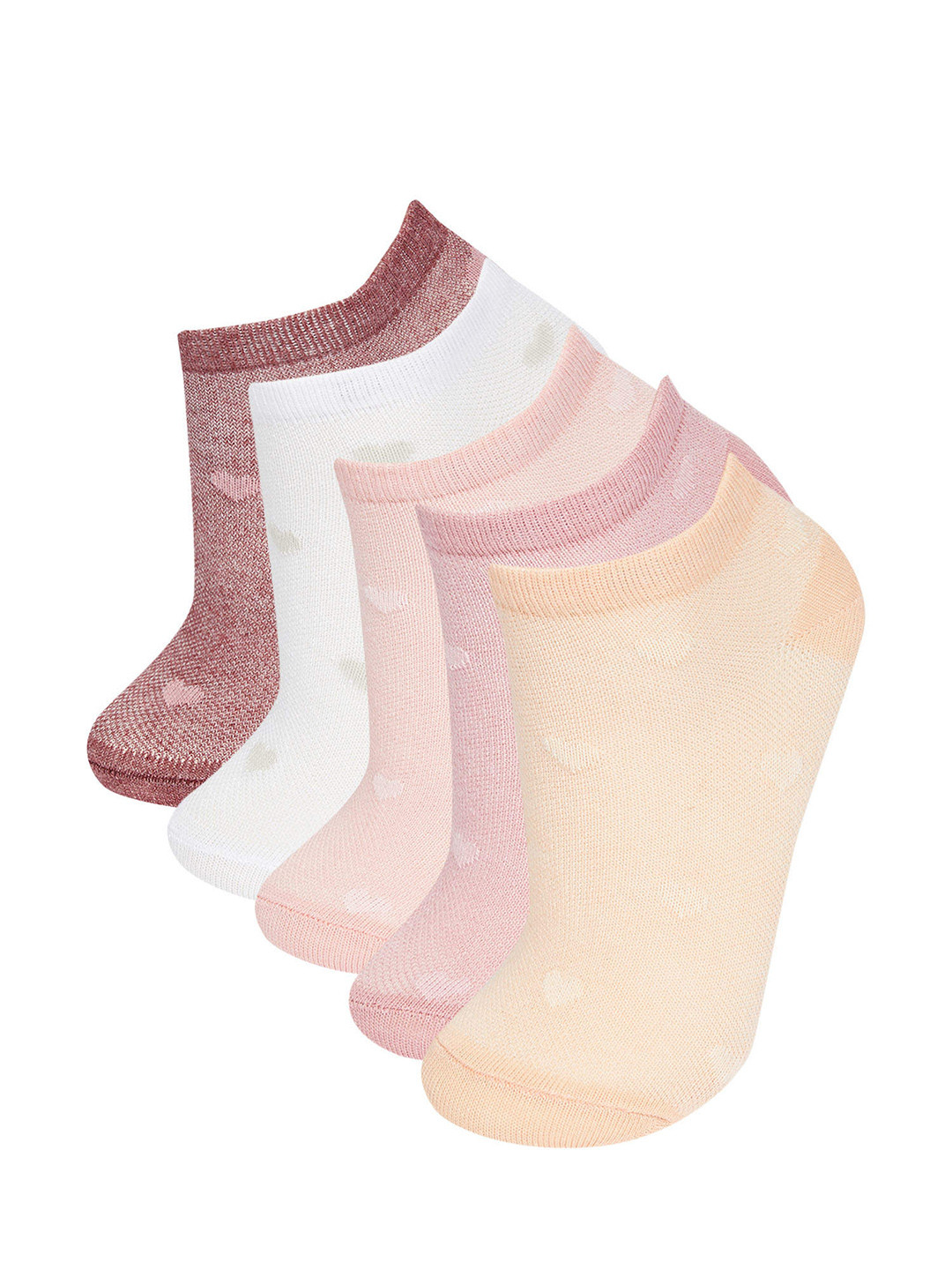 

DeFacto Girls Pack of 5 Ankle-Length Socks, Pink