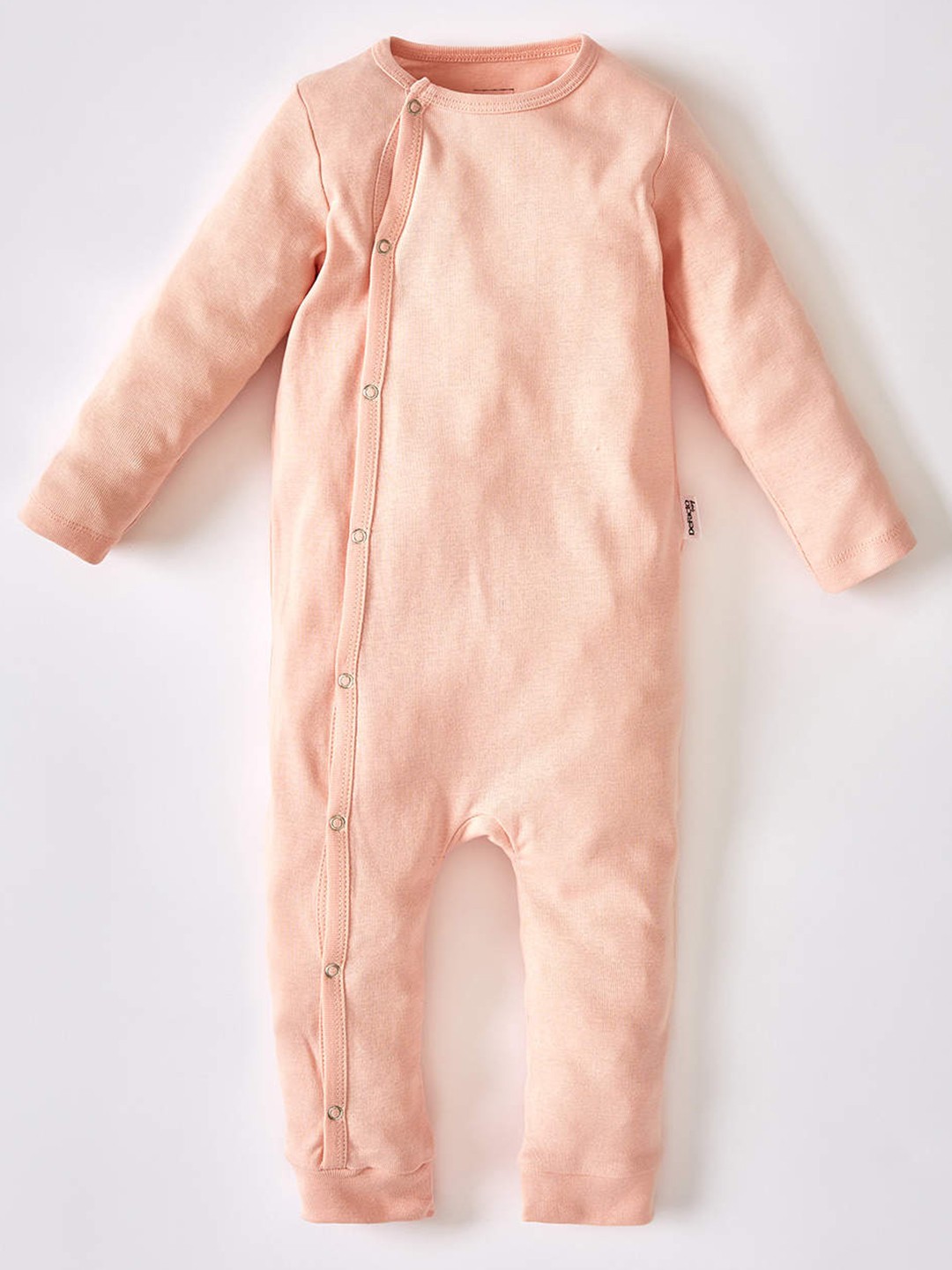 

DeFacto Infant Girls Peach-Coloured Solid Cotton Rompers