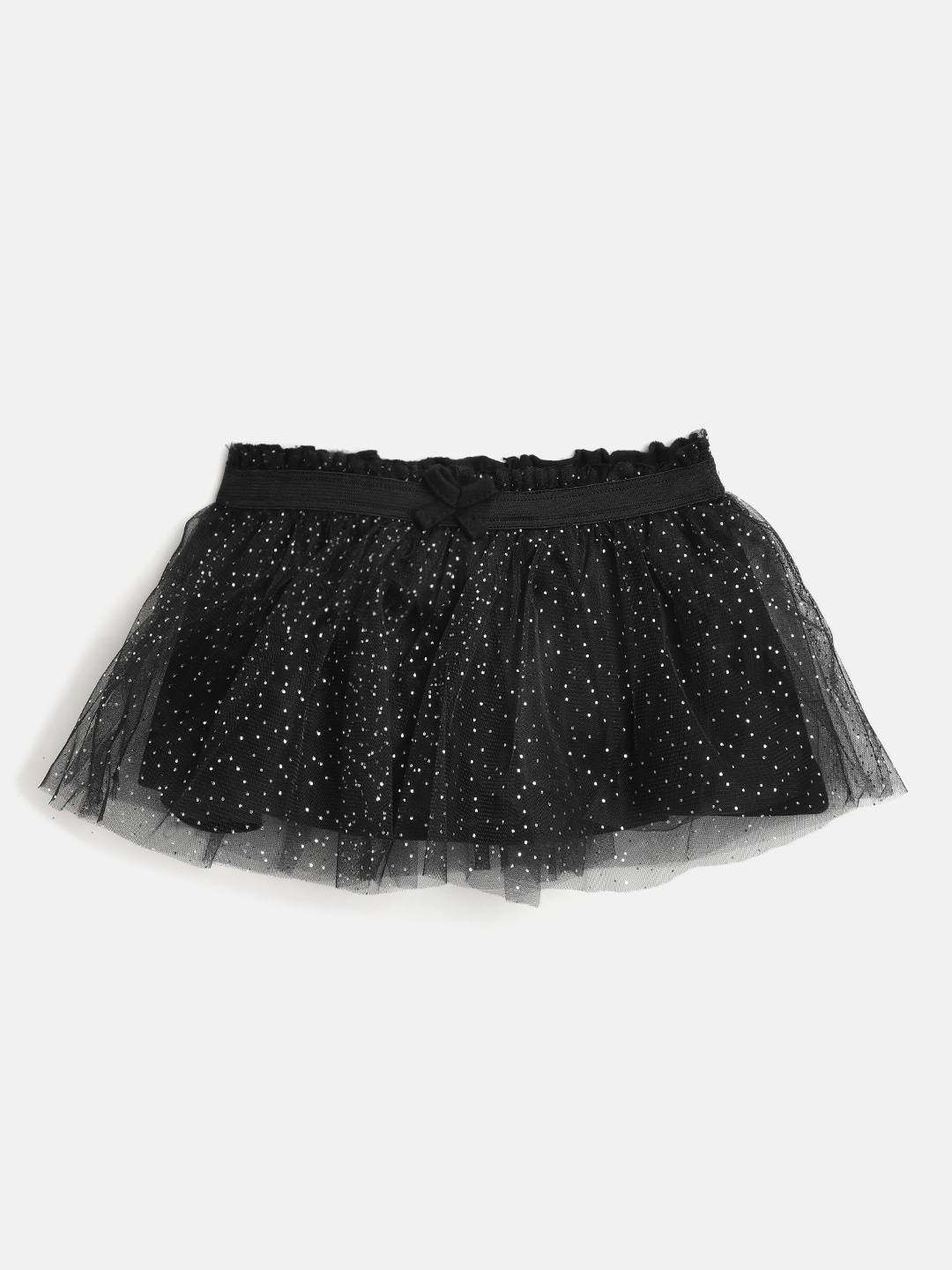 

DeFacto Girls Black & Silver Geometric Print Flared Mini Skirt