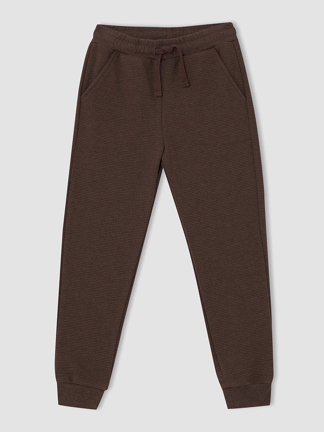 

DeFacto Boys Coffee Brown Self Striped Slim-Fit Joggers