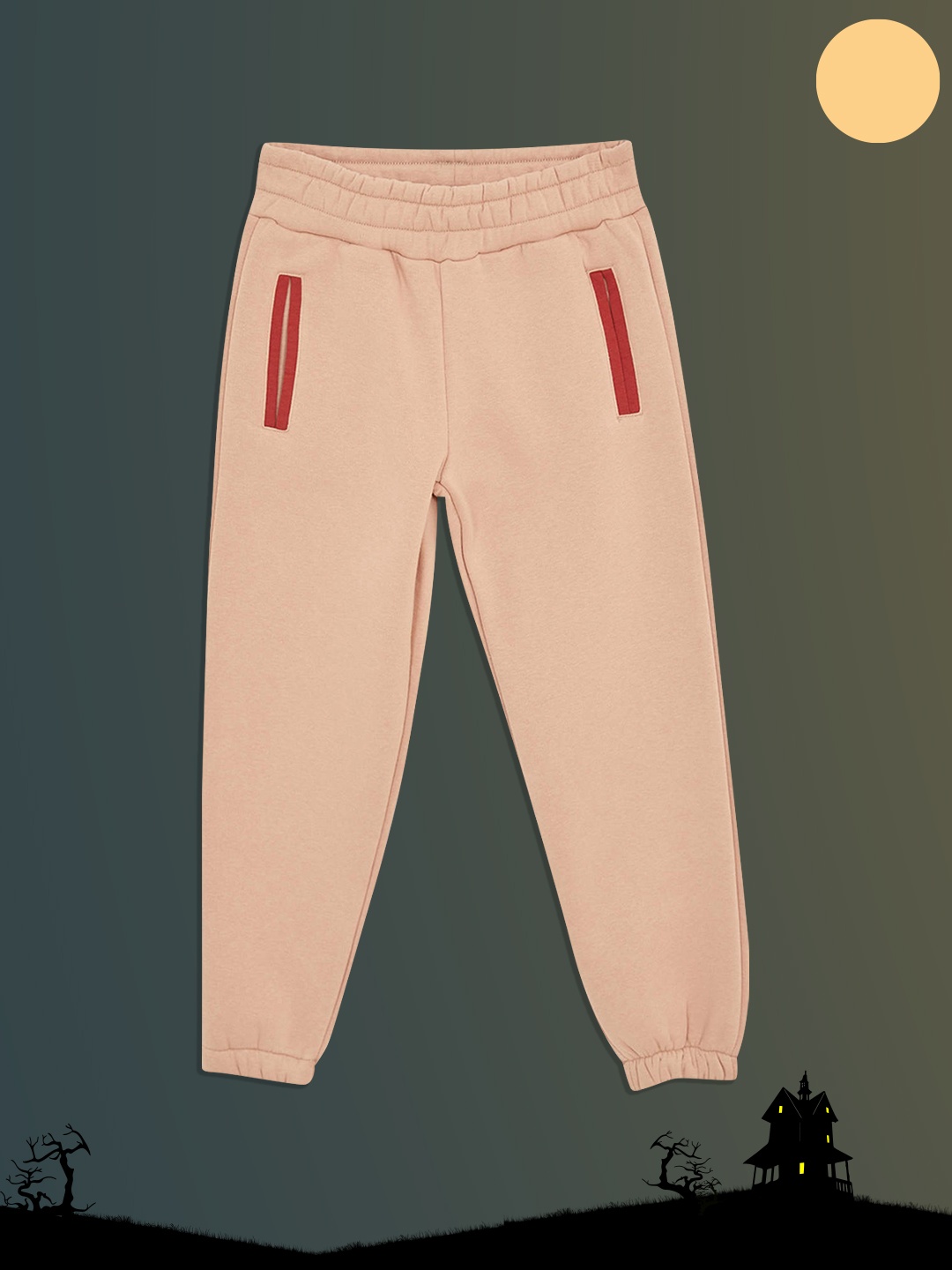 

DeFacto Girls Peach-Coloured Solid Regular Fit Mid-Rise Joggers