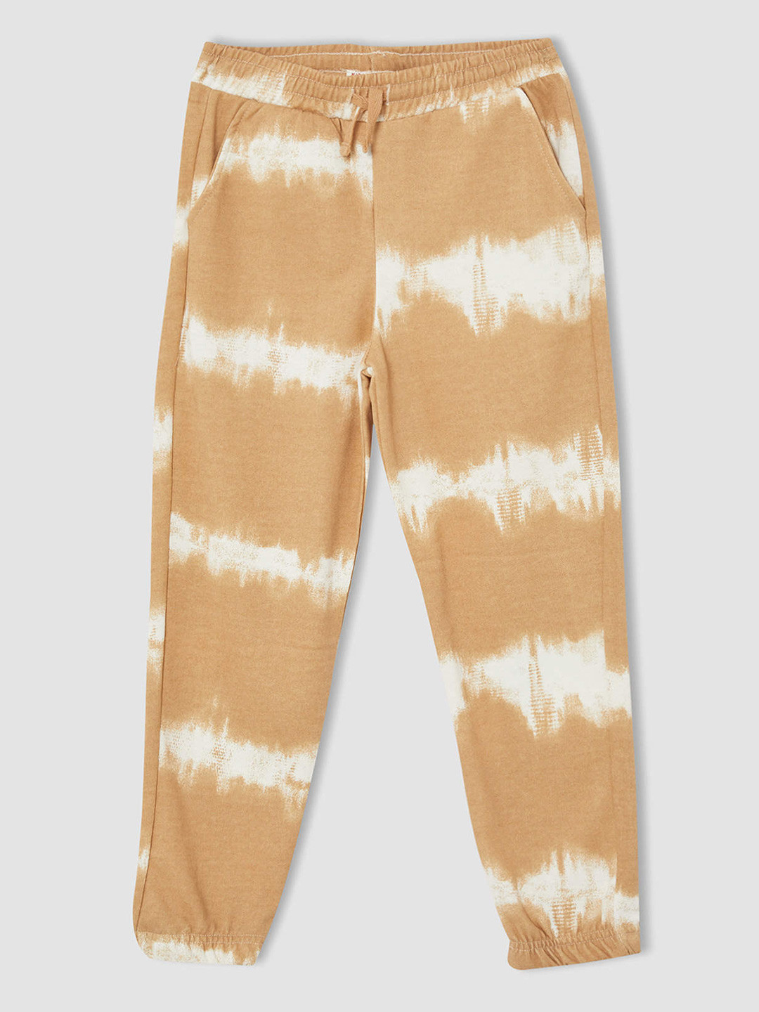 

DeFacto Girls Beige & White Printed Joggers