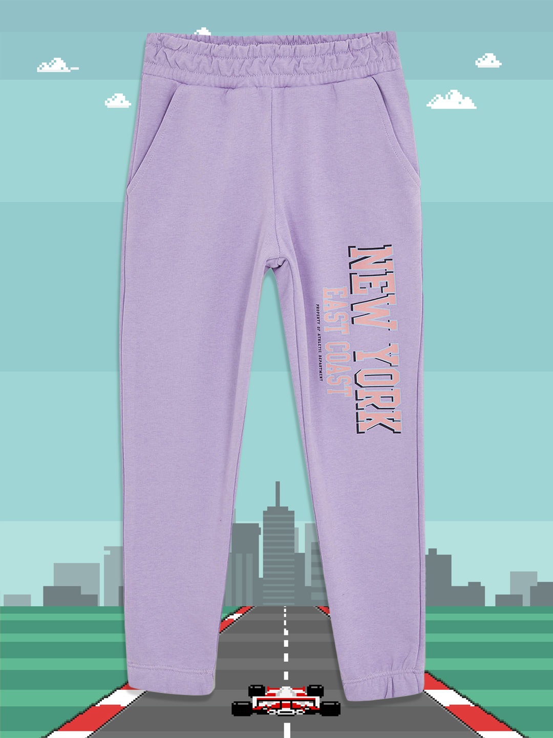 

DeFacto Girls Purple & Orange Typography Print Joggers