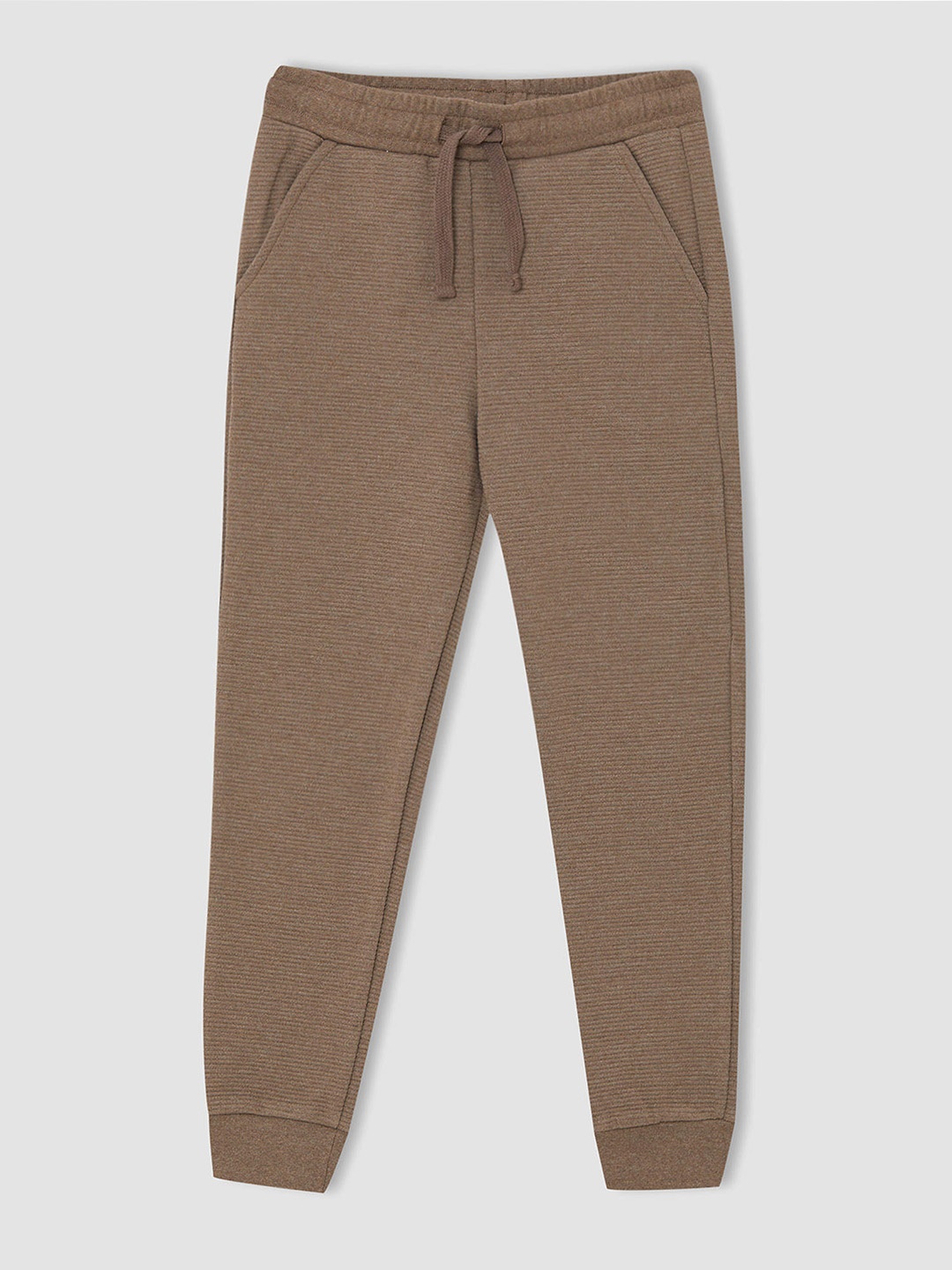 

DeFacto Boys Brown Self Striped Slim-Fit Joggers