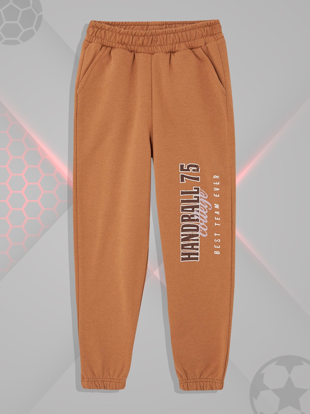 

DeFacto Girls Rust Brown & Maroon Typography Print Joggers