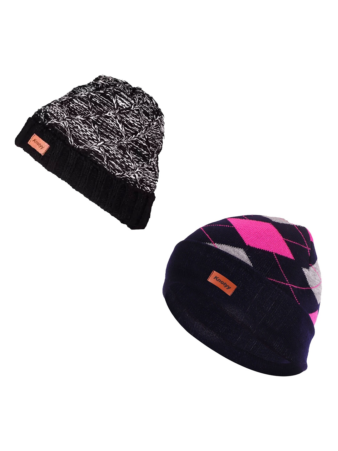 

Knotyy Unisex Pack of 2 Multicoloured Beanie, Multi