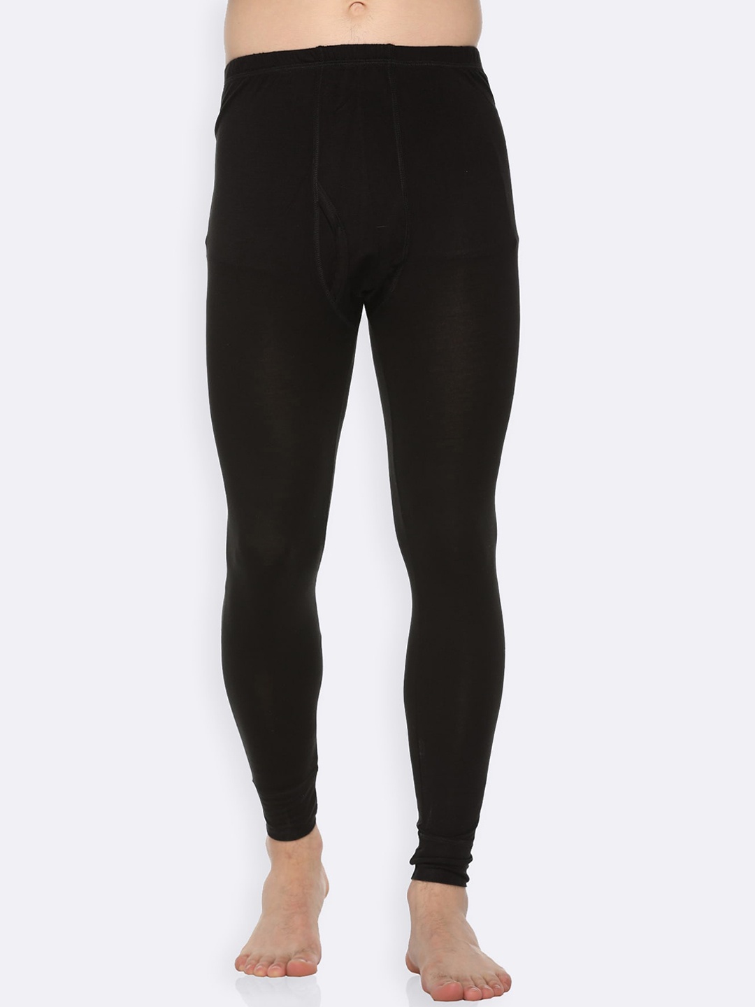 

Kanvin Men Black Solid Thermal Bottoms