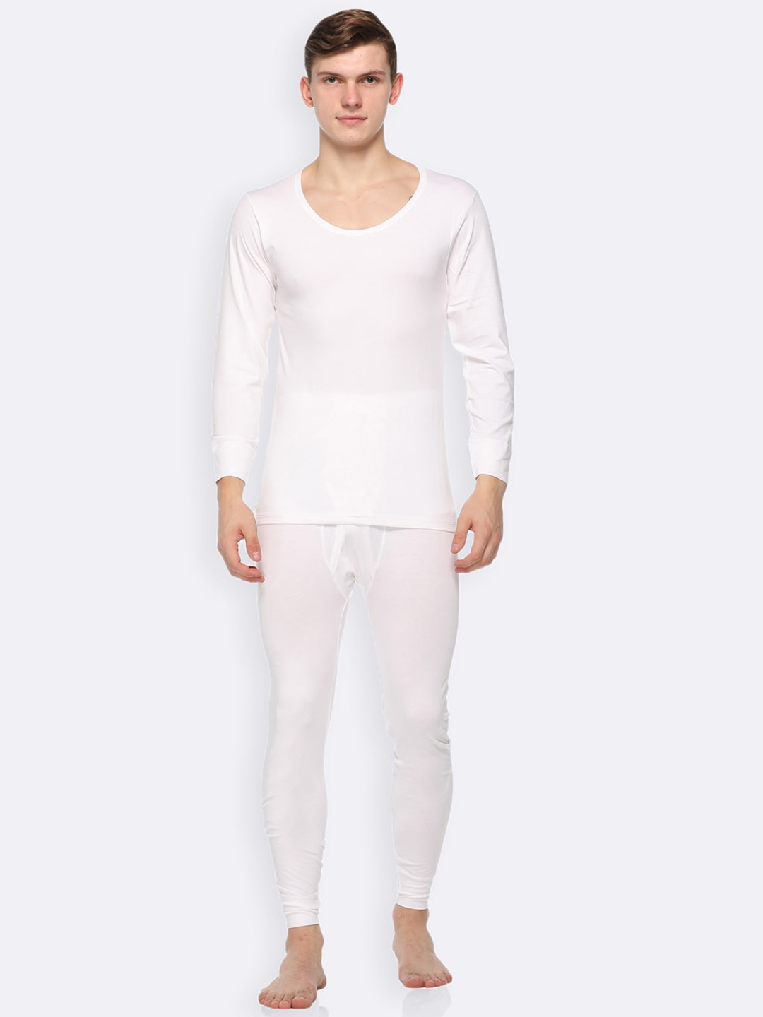 

Kanvin Men Off-White Solid Thermal Set
