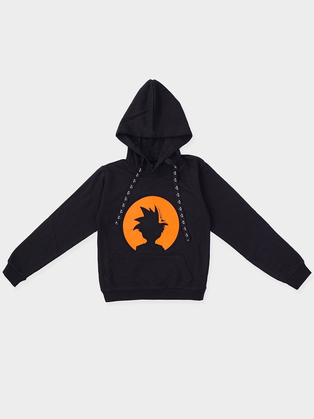 

NOT Unisex Kids Black Printed Hooded Sweatshirt