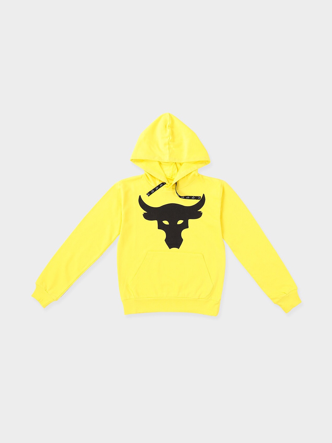 

NOT Unisex Kids Yellow Printed Hooded Sweatshirt