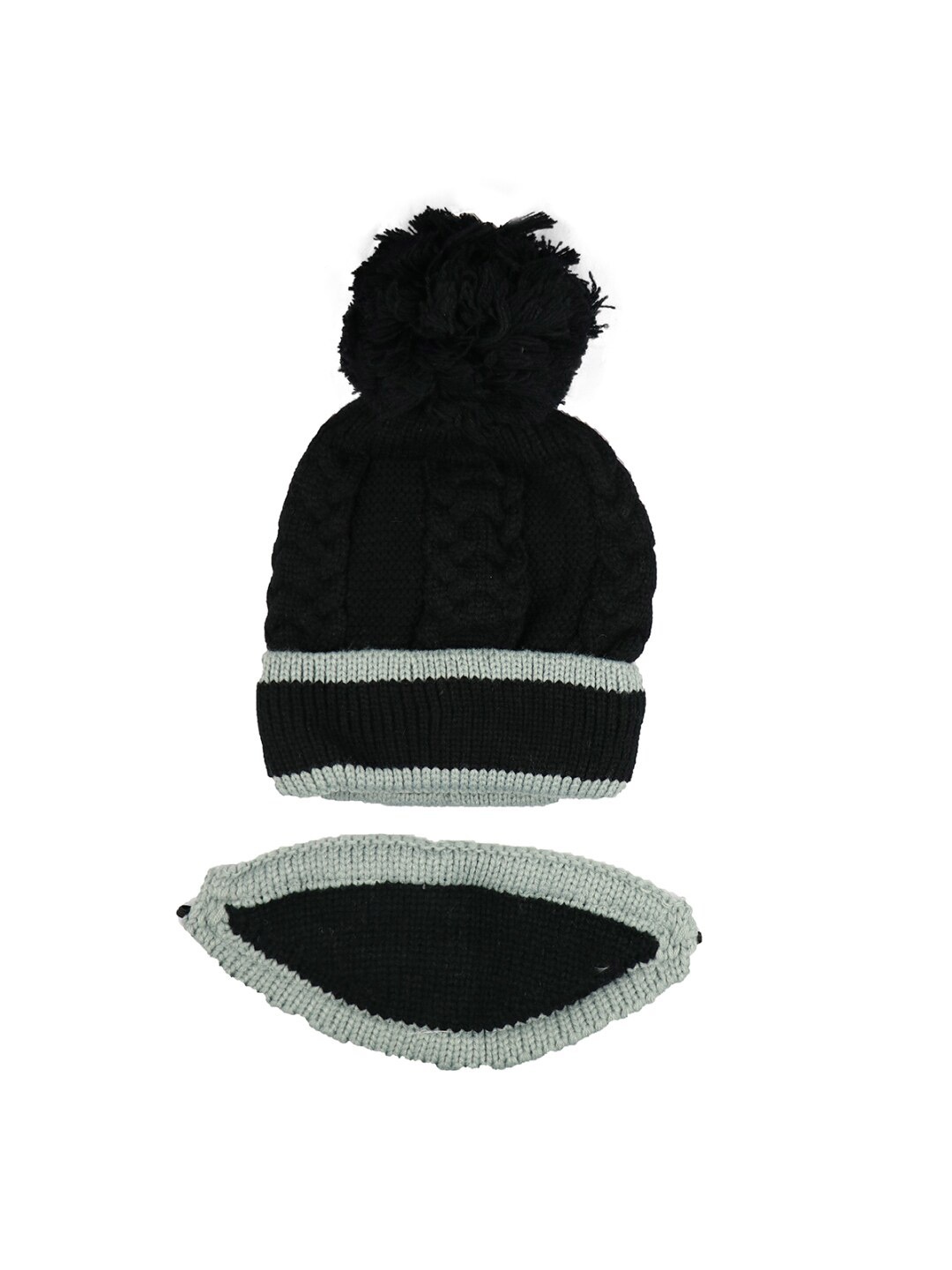 

iSWEVEN Unisex Black & Grey Beanie