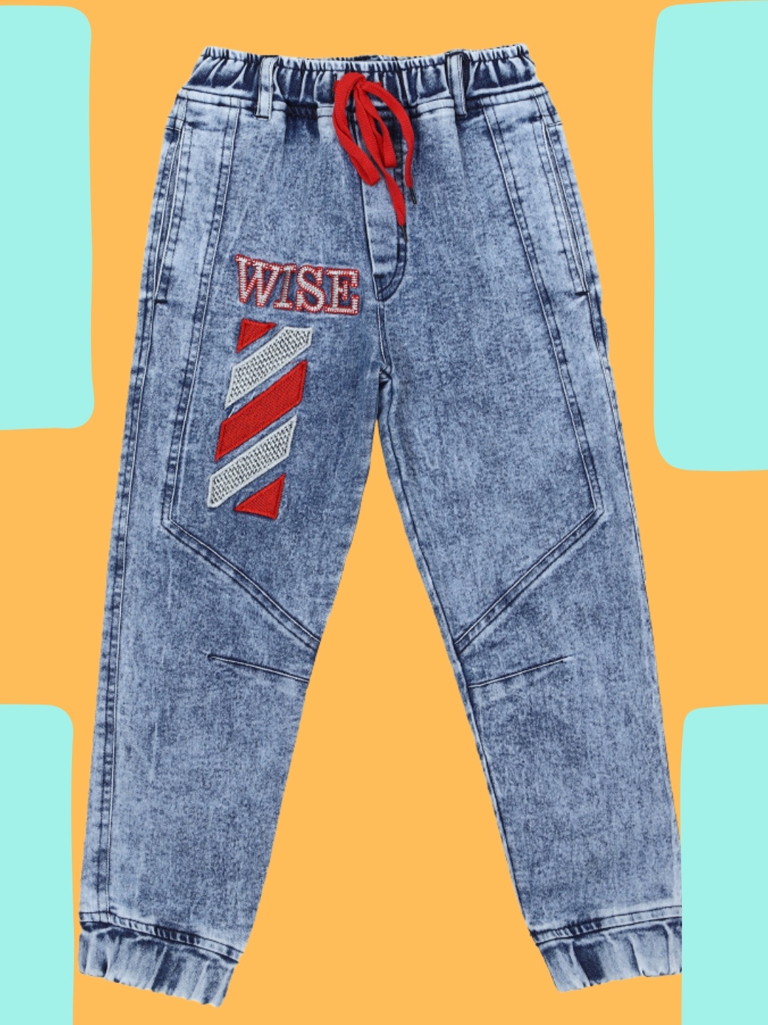 

CREMLIN CLOTHING Boys Blue Low Distress Heavy Fade Jeans