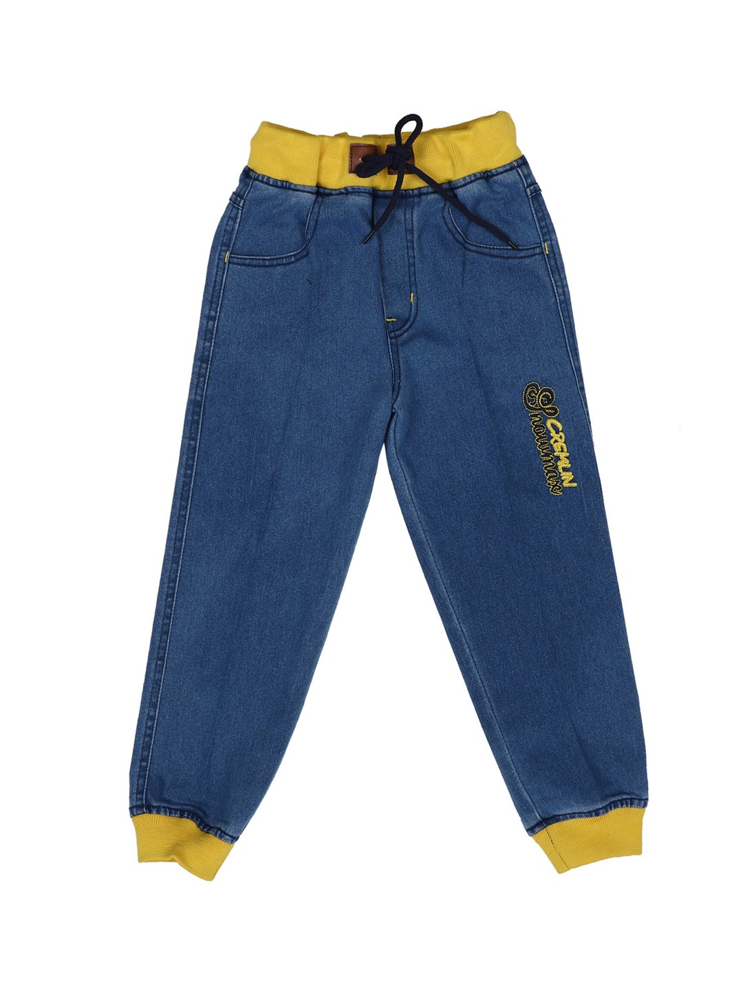 

CREMLIN CLOTHING Unisex Kids Blue Mildly Distressed Jeans
