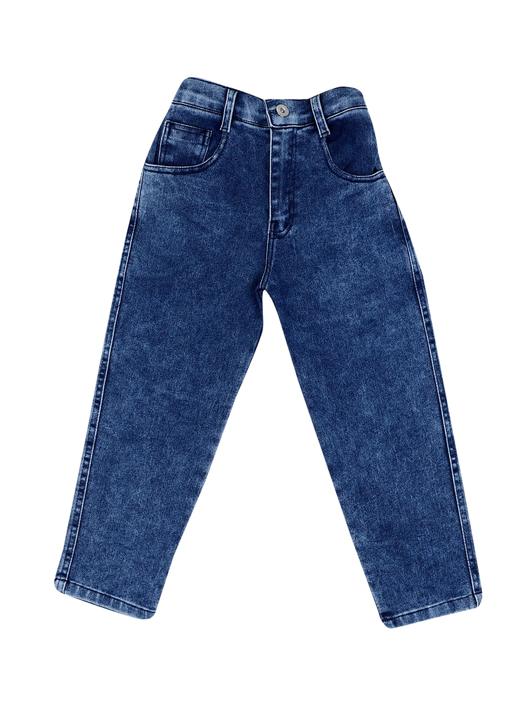 

CREMLIN CLOTHING Unisex Kids Blue Mid Rise Heavy Fade Jeans