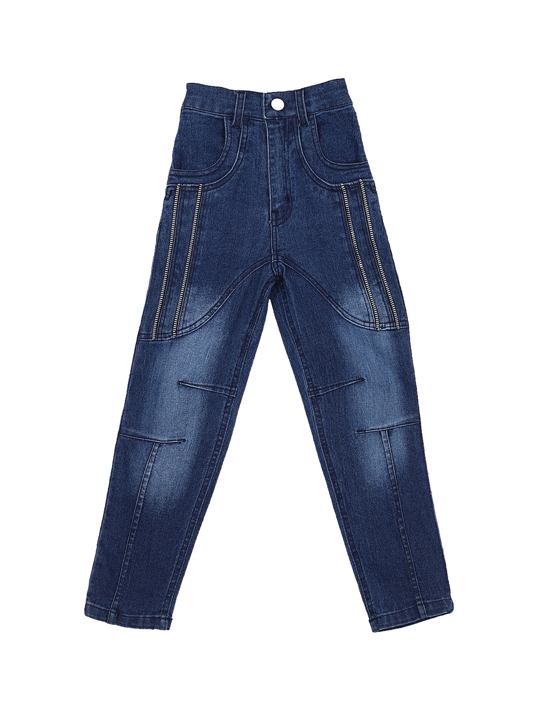 

CREMLIN CLOTHING Boys Blue Slash Knee Light Fade Jeans