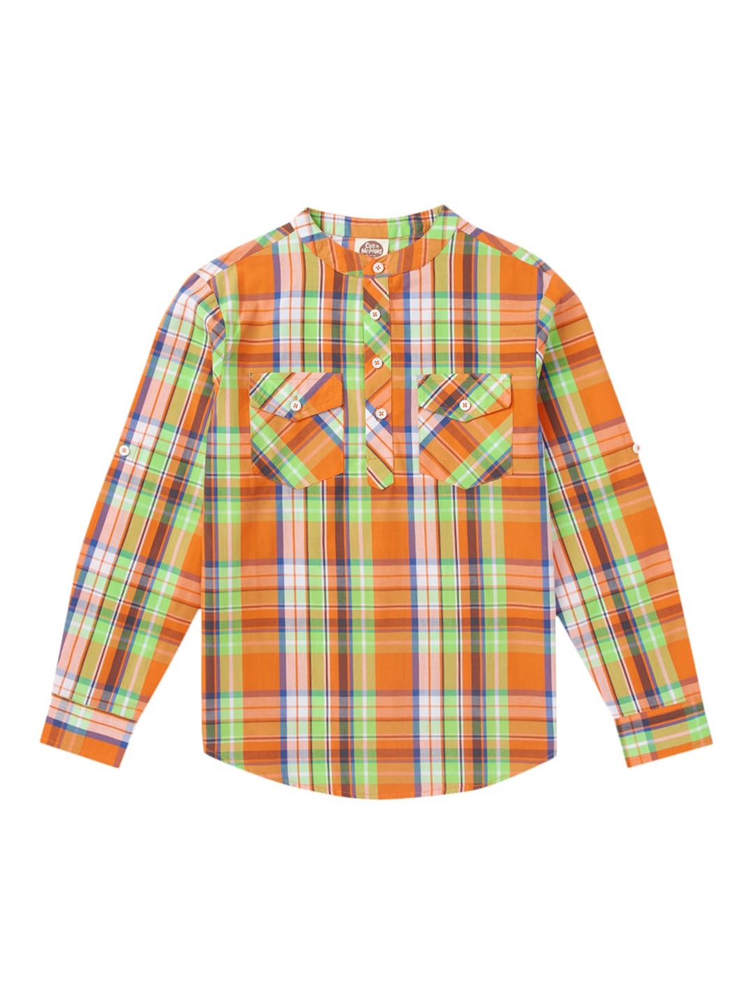 

Cub McPaws Boys Multicoloured Tartan Checks Checked Casual Shirt, Multi