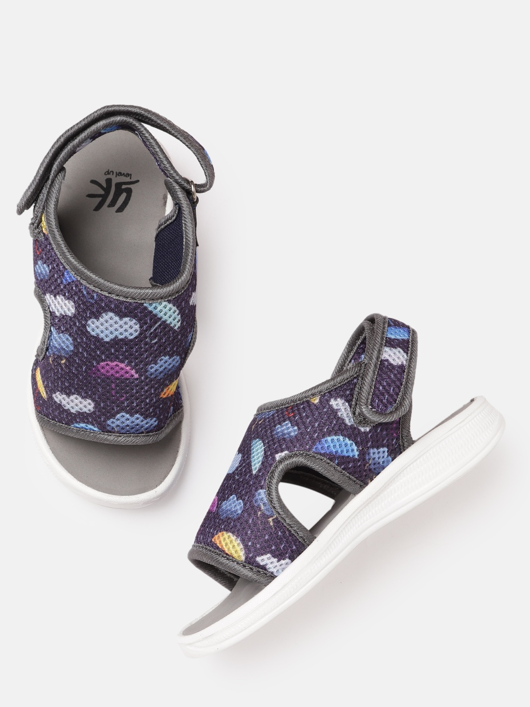 

YK Boys Navy Blue & Pink Printed Sports Sandals