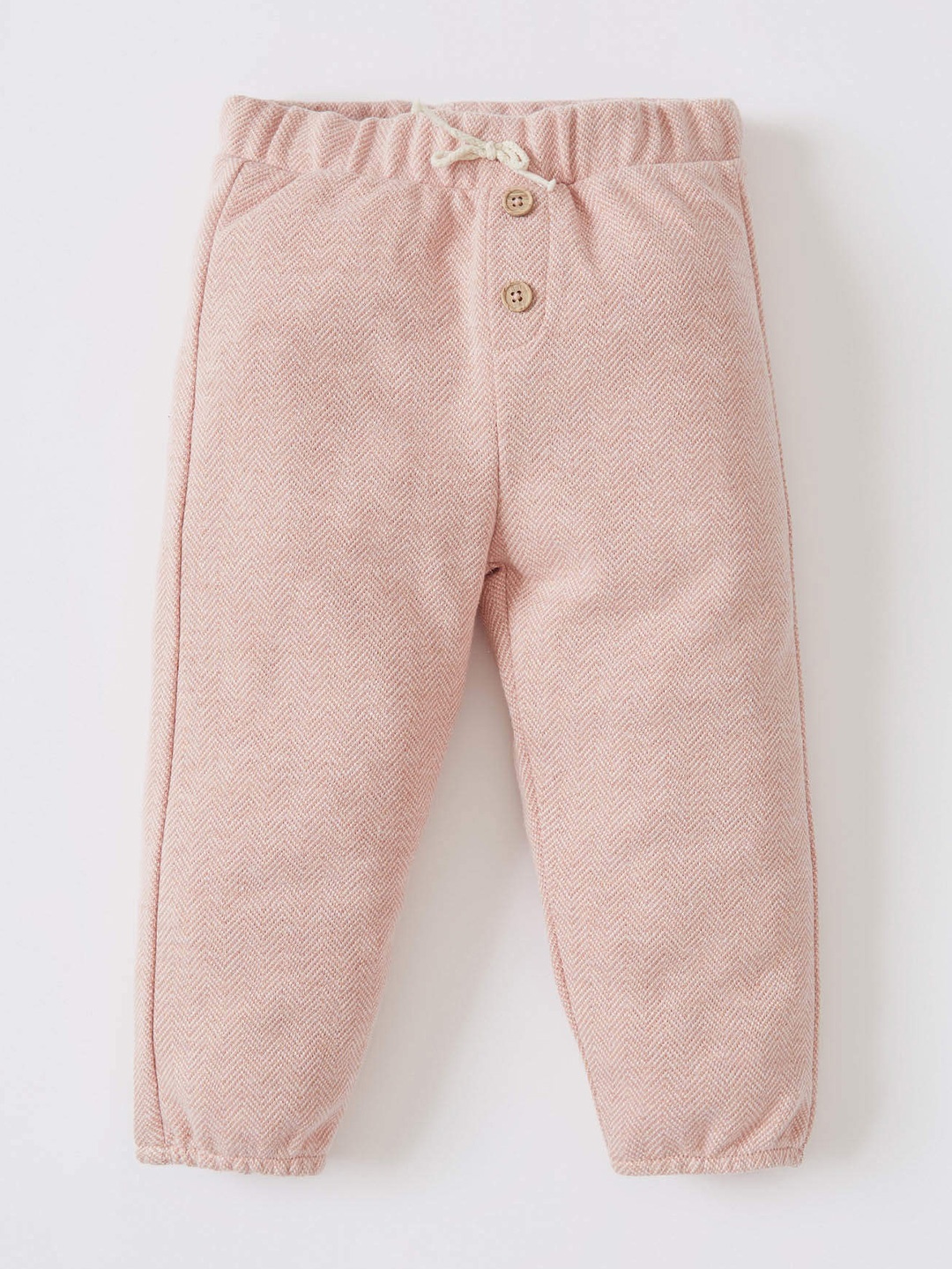 

DeFacto Girls Pink Self Design Trousers