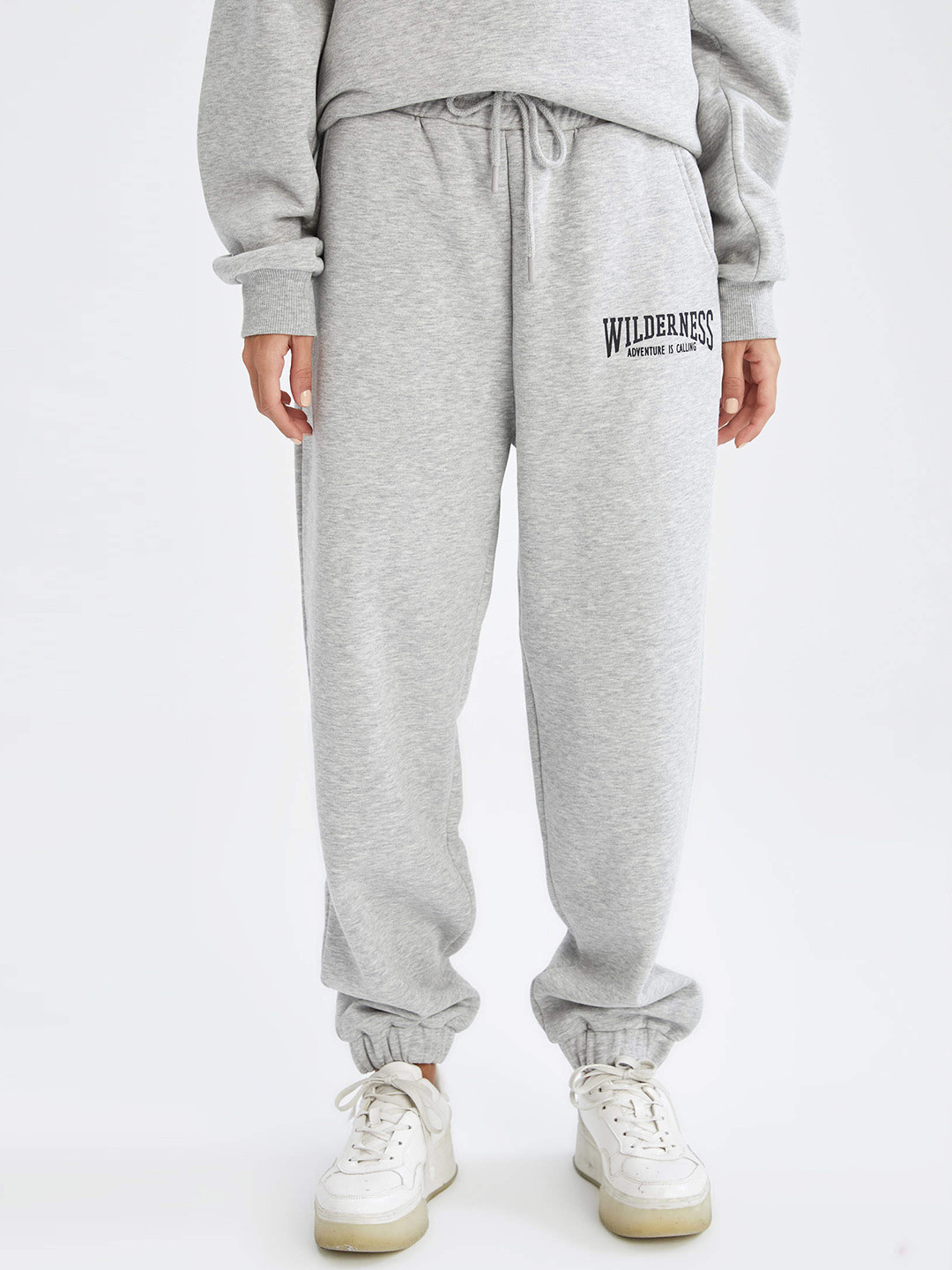 

DeFacto Women Grey Melange Solid Joggers