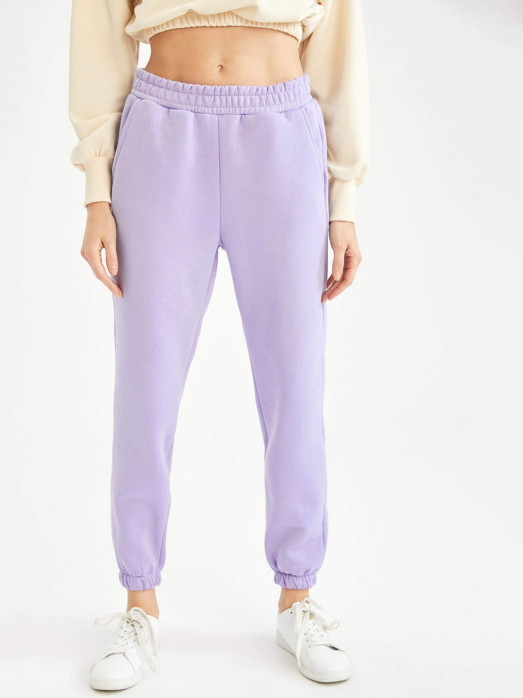 

DeFacto Women Lavender Solid Joggers