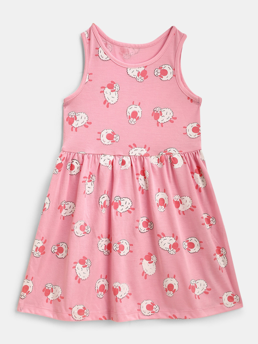 

YK Pink A-Line Sleeveless Dress