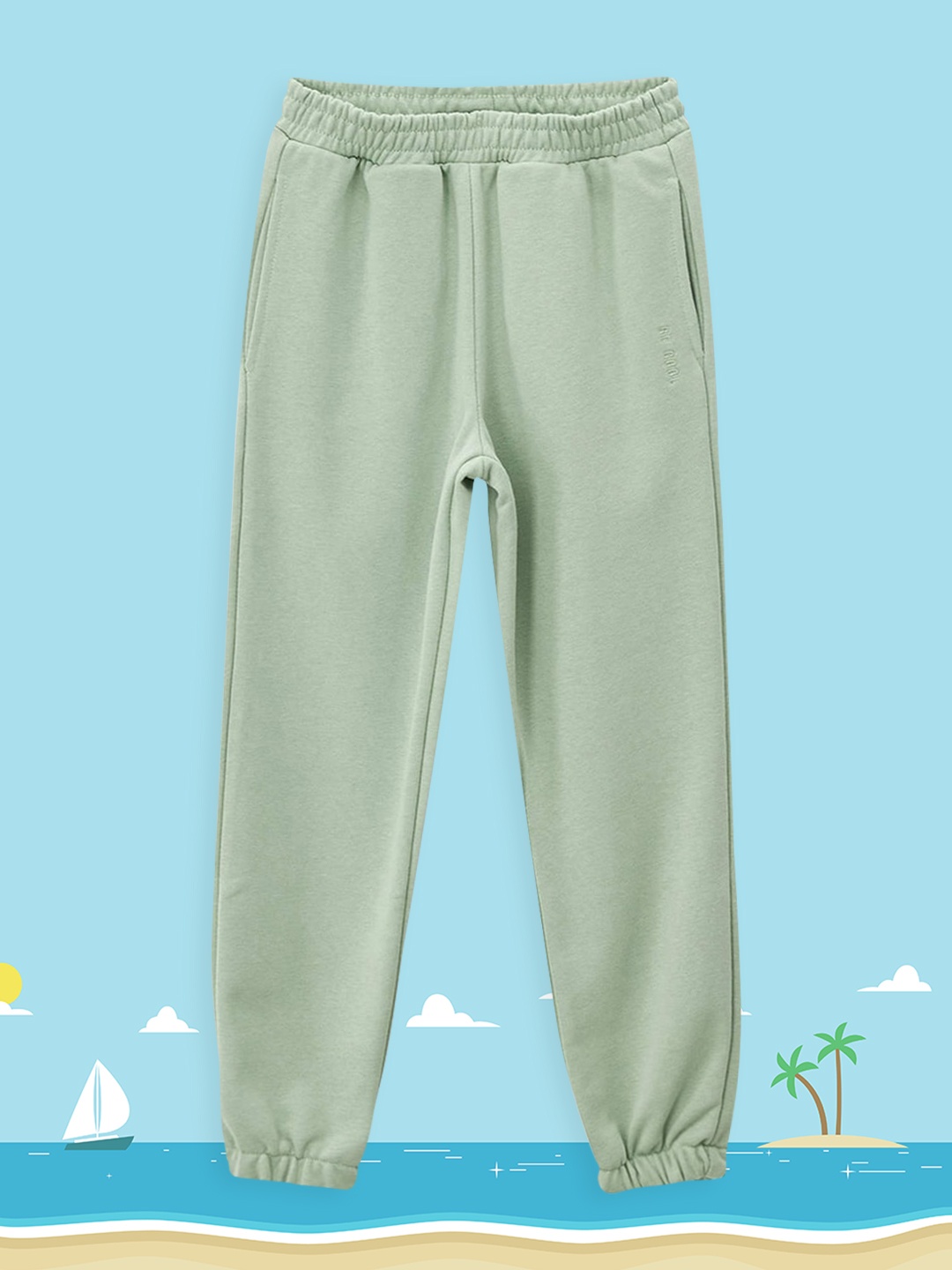 

DeFacto Girls Green Solid Joggers