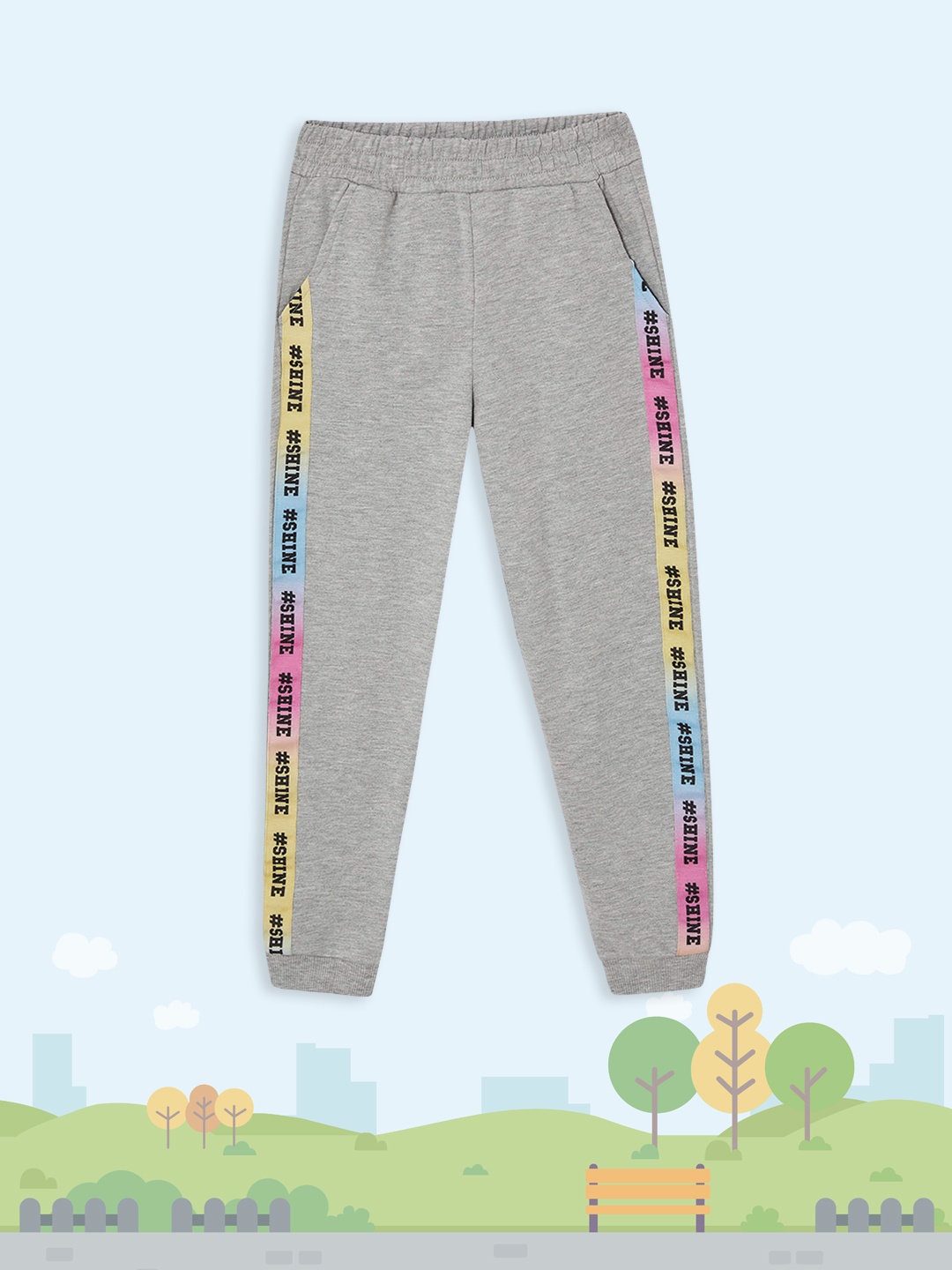 

DeFacto Girls Grey Melange Solid Joggers