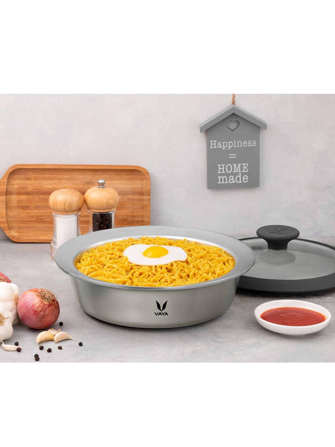 

Vaya Grey Solid Stainless Steel Casserole