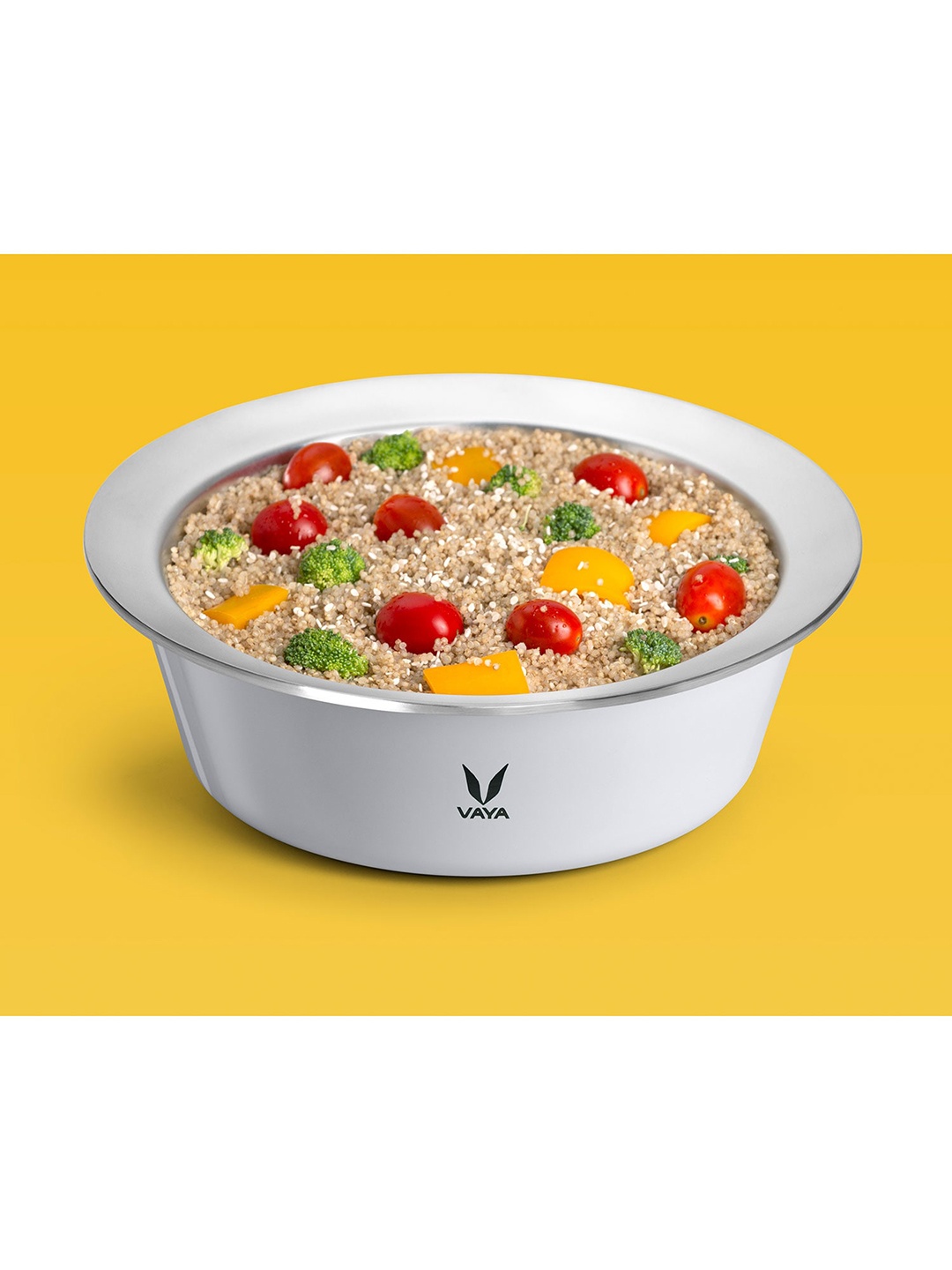 

Vaya Grey Solid Stainless Steel Casserole With Lid
