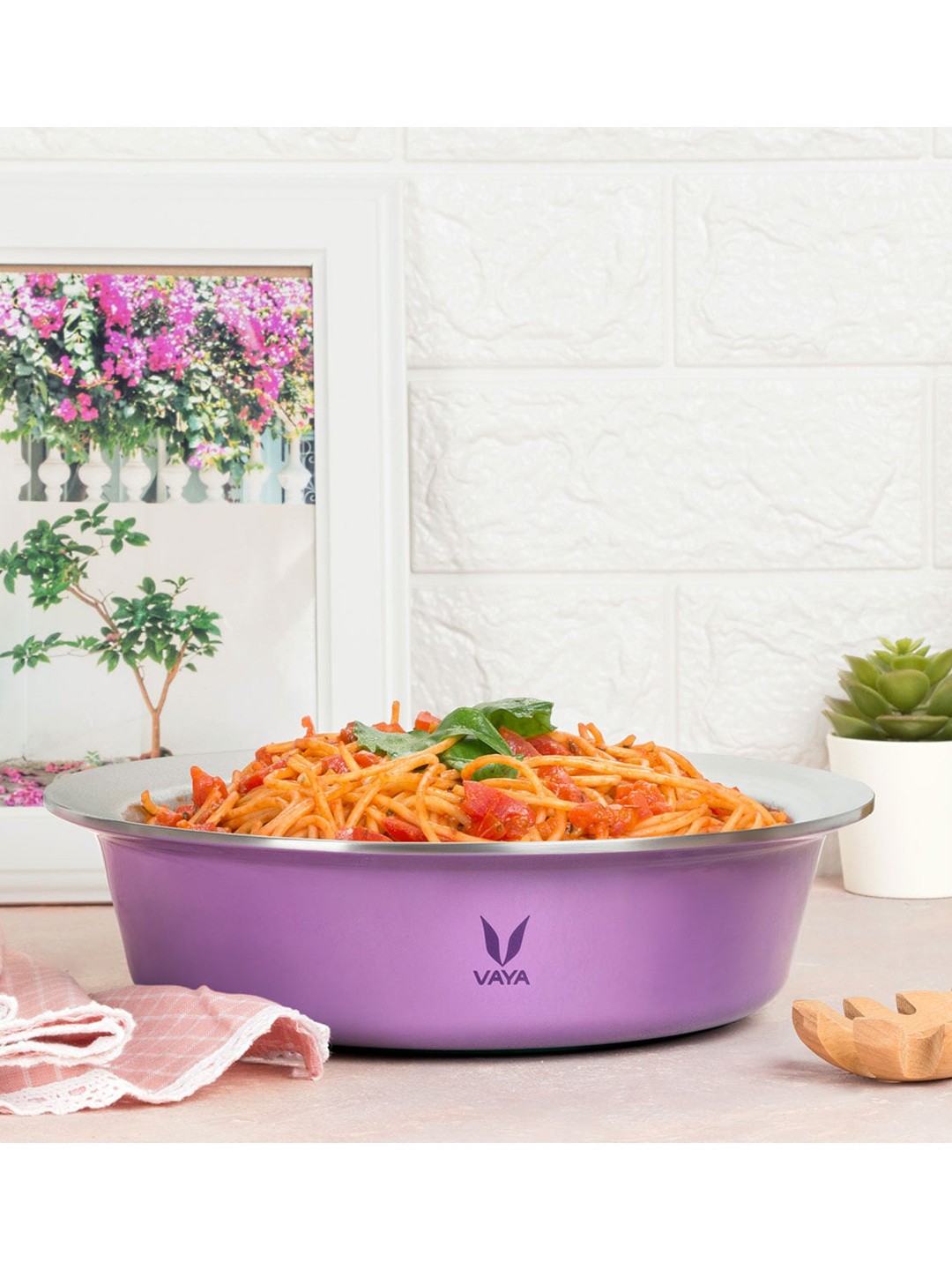 

Vaya Purple Solid Stainless Steel Casserole -1.1litre