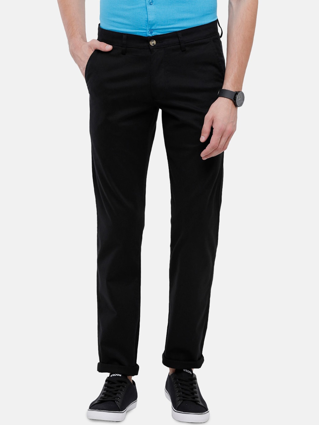

Classic Polo Men Black Solid Slim Fit Chinos
