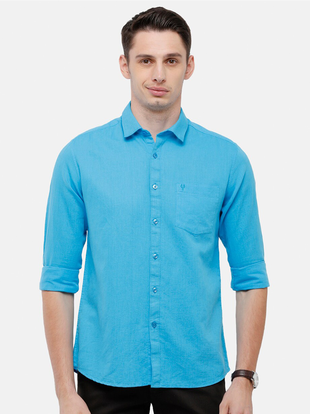 

Classic Polo Men Blue Solid Slim Fit Casual Shirt
