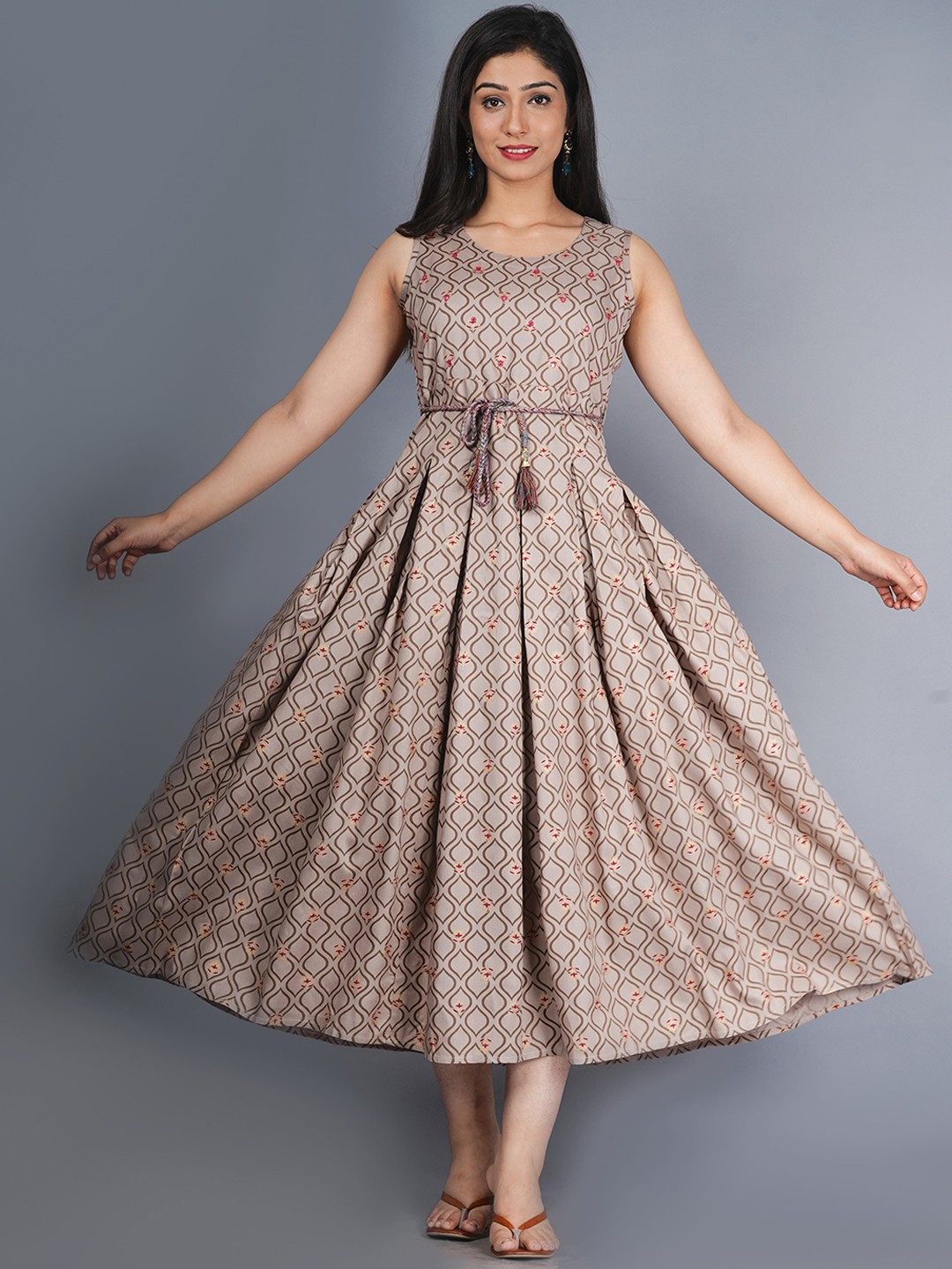 

KALINI Women Grey Printed Kurta