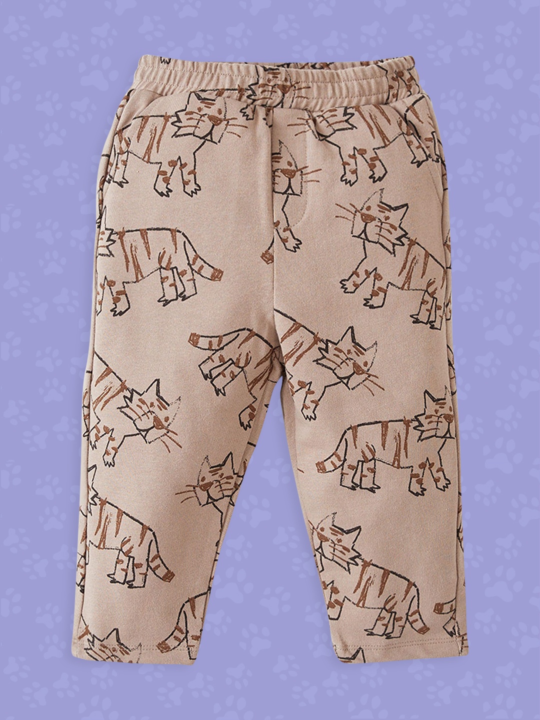 

DeFacto Infant Boys Brown Cotton Printed Track Pants