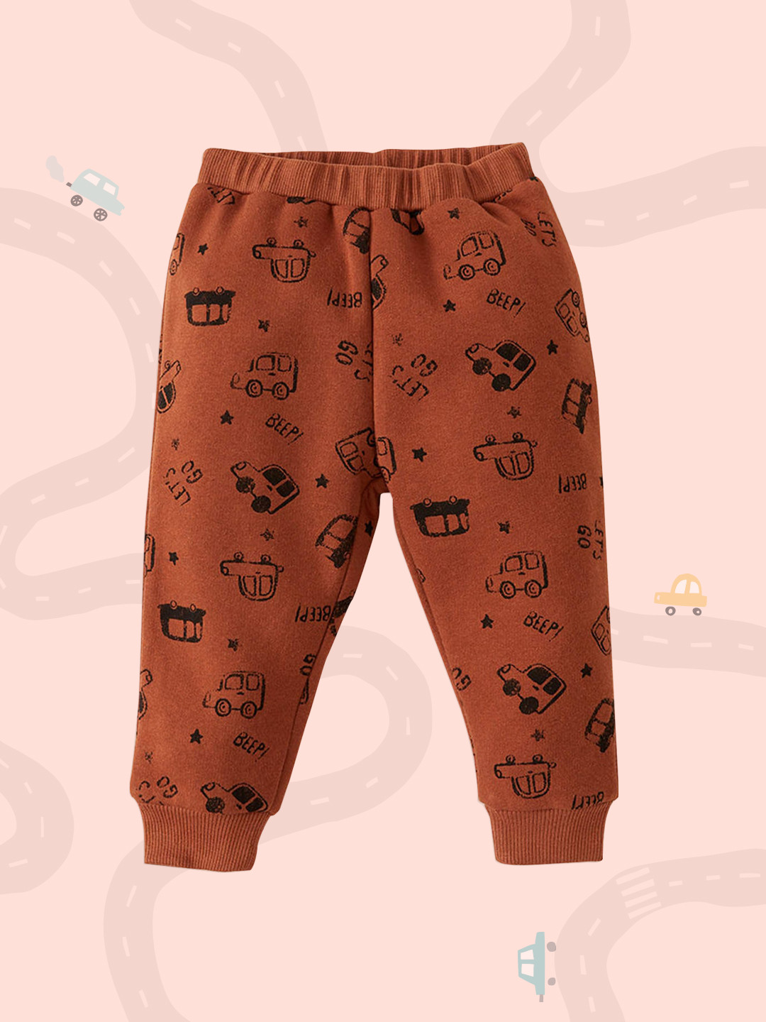 

DeFacto Boys Rust Orange Car Print Joggers